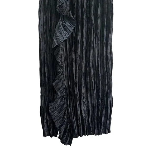 Ulla Johnson Circe Gown Noir Black Pleated Asymmetric Dress Size 6 NWT - Picture 8 of 16